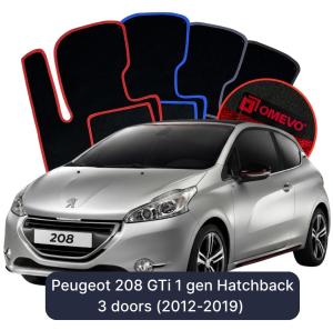 Velurové autokoberce OMEVO pro Peugeot 208 GTi 1 gen Hatchback 3 dveře (2012-2019)