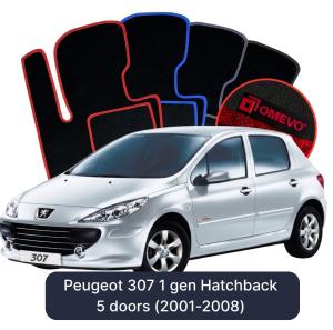 Velurové autokoberce OMEVO pro Peugeot 307 1 gen Hatchback 5 dveří (2001-2008)