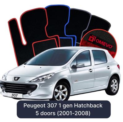 Velurové autokoberce OMEVO pro Peugeot 307 1 gen Hatchback 5 dveří (2001-2008)