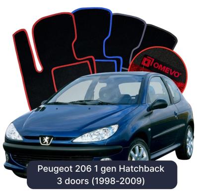 Velurové autokoberce OMEVO pro Peugeot 206 1 gen Hatchback 3 dveře (1998-2009)