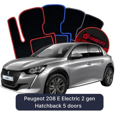 Velurové autokoberce OMEVO pro Peugeot 208 E Elektrický 2 gen Hatchback 5 dveří (2019-2025)