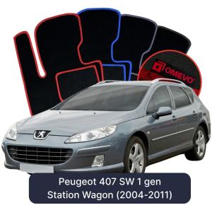 Velurové autokoberce OMEVO pro Peugeot 407 SW 1 gen Kombi (2004-2011)