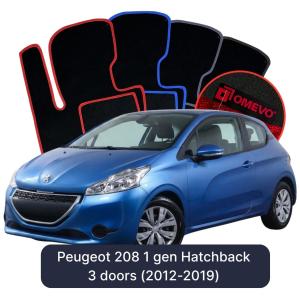 Velurové autokoberce OMEVO pro Peugeot 208 1 gen Hatchback 3dveřový (2012-2019)