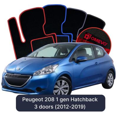 Velurové autokoberce OMEVO pro Peugeot 208 1 gen Hatchback 3dveřový (2012-2019)