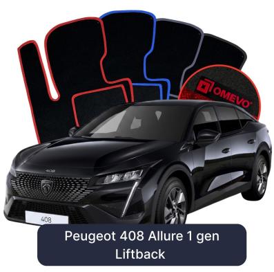 Velurové autokoberce OMEVO pro Peugeot 408 Allure 1 gen Liftback (2022-2025)