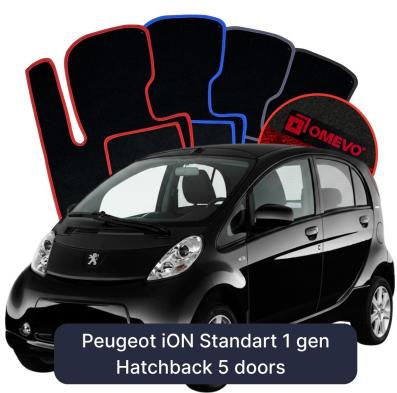 Velurové autokoberce OMEVO pro Peugeot iON Standart 1 gen Hatchback 5 dveří (2010-2025)