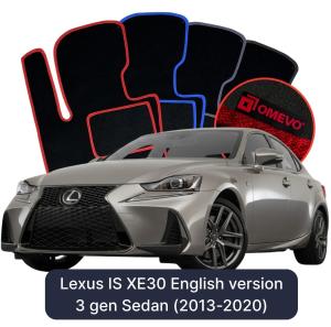 Velurové autokoberce OMEVO pro Lexus IS XE30 3 gen Sedan Verze pro UK (2013-2020)