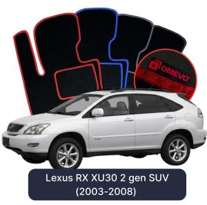 Velurové autokoberce OMEVO pro Lexus RX XU30 2 gen SUV (2003-2008)