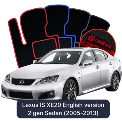 Velurové autokoberce OMEVO pro Lexus IS XE20 2 gen Sedan Verze pro UK (2005-2013)