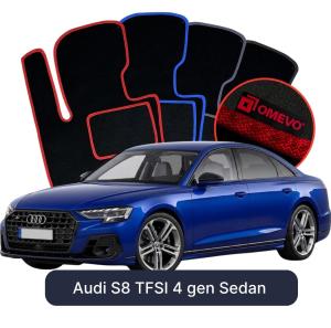 Velurové autokoberce OMEVO pro Audi S8 TFSI 4 gen Sedan (2018-2026)