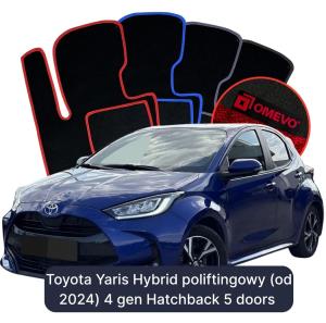 Velurové autokoberce OMEVO pro Toyota Yaris Hybridní poliftingowy (od 2024) 4 gen Hatchback 5 dveří (2020-2026)