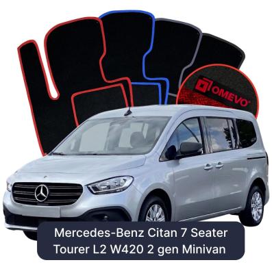 Velurové autokoberce OMEVO pro Mercedes-Benz Citan 7 místný Tourer L2 W420 2 gen Minivan (2021-2026)