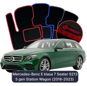 Velurové autokoberce OMEVO pro Mercedes-Benz E klasa 7 místný S213 5 gen Kombi (2016-2023)