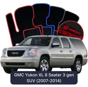 Velurové autokoberce OMEVO pro GMC Yukon XL 8 místný 3 gen SUV (2007-2014)