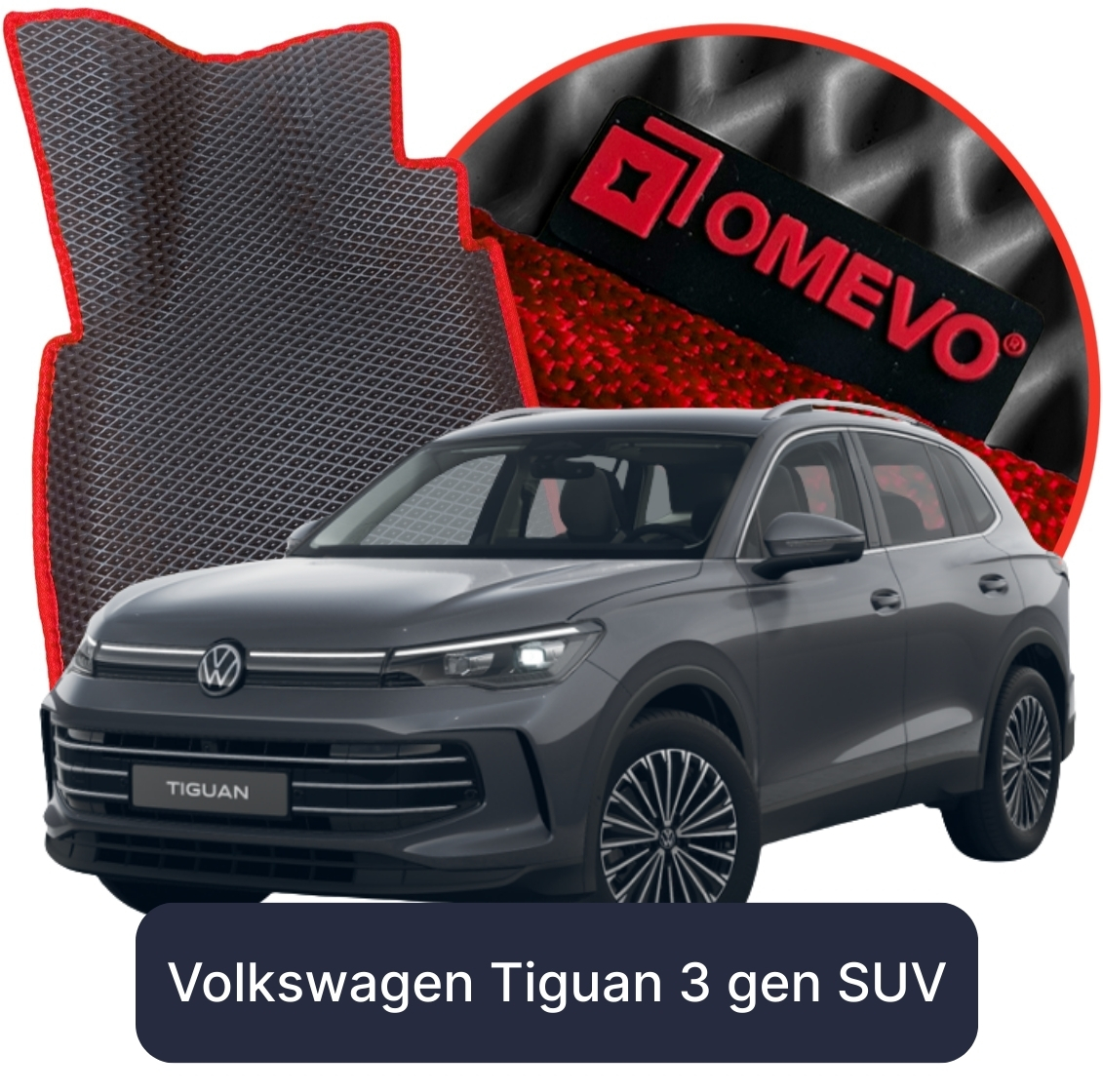 OMEVO 5D Pro Koberečky do Volkswagen Tiguan Elegance 3. gen SUV (2023-2025)