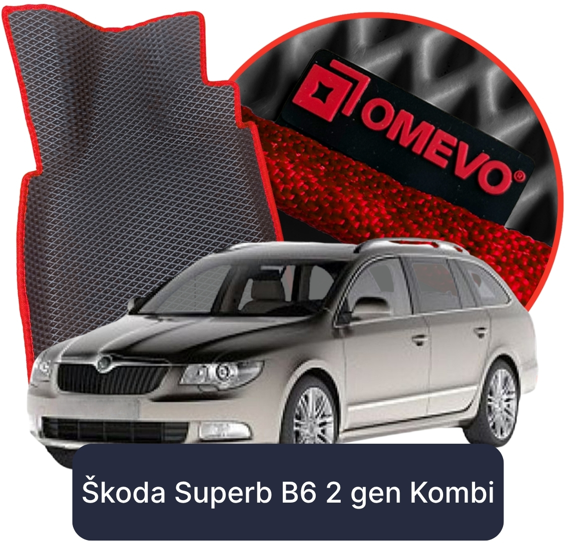 OMEVO 5D Pro Koberečky do Škoda Superb B6 2 gen Kombi (2008-2015)