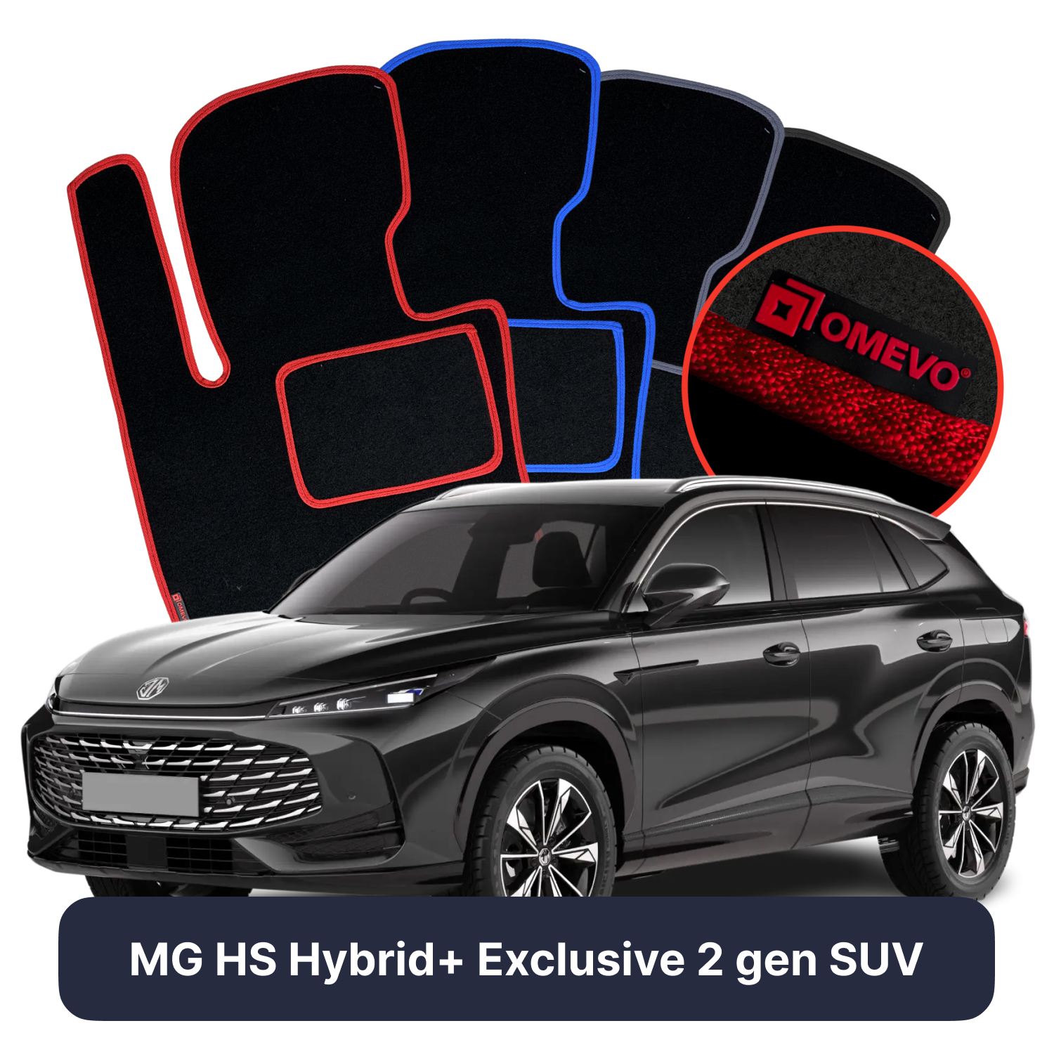 Velurové autokoberce OMEVO pro MG HS Hybrid+ Exclusive SUV (2025-2026)